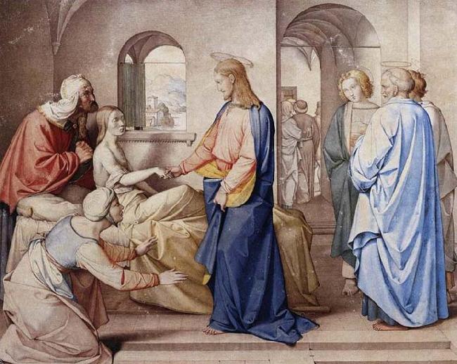 Friedrich overbeck Christ Resurrects the Daughter of Jairu Spain oil painting art